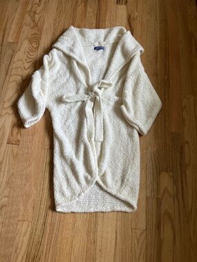 Vivienne Tam Cream Textured Shawl-Collar Tie-Front Cardigan